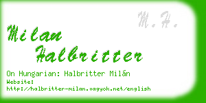 milan halbritter business card